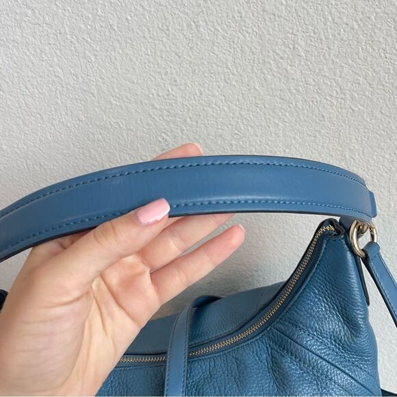 MICHAEL KORS Blue Hobo Nolita Aria Shoulder Bag Fulton Bedford Crossbody - Picture 4 of 11